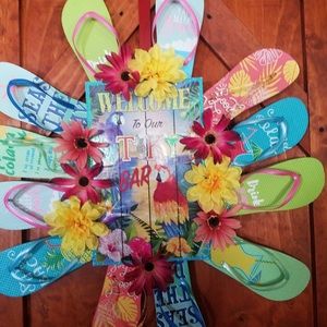 Handmade flip flop wreath